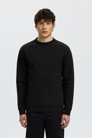 Selected Tom Soft Crew Neck Sweat Black