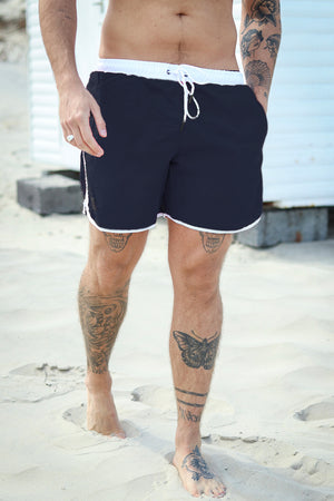 Urban Classics Retro Badeshorts Navy/white