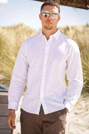 Selected Slim Sun Linen Shirt LS White