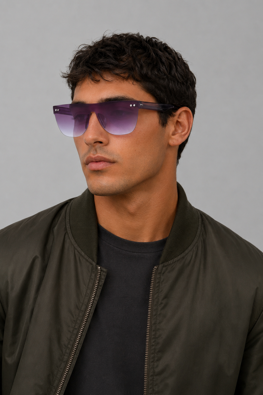 CBA 1368 PC Onepiece Grey Grad. Grey Transp. Temples Sunglasses