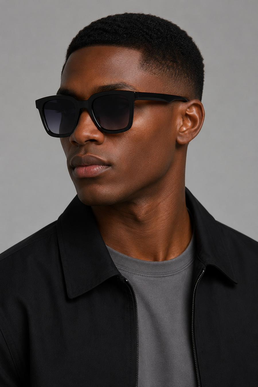 CBA 8229 Vitale Shiny Black Sunglasses