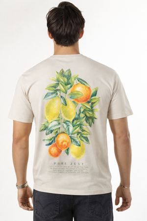 Only & Sons Fred Life Relaxed Fit SS Print Tee Silver Lining