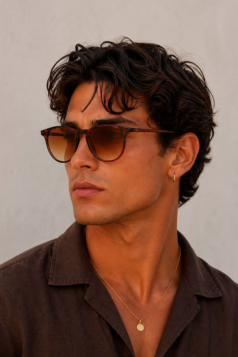 CBA Classic Brown Round Sunglasses 2462 Brown