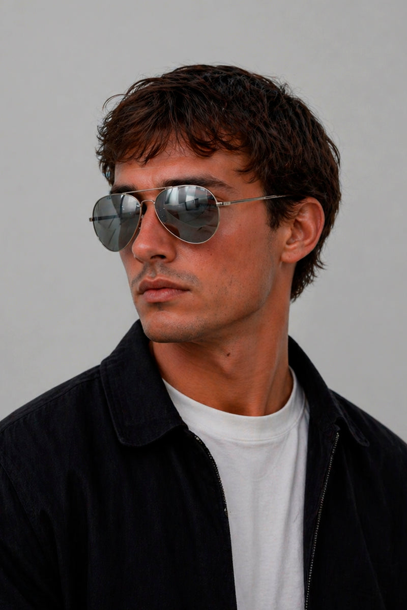 CBA Classic Metal Frame Sunglasses 2888 Silver