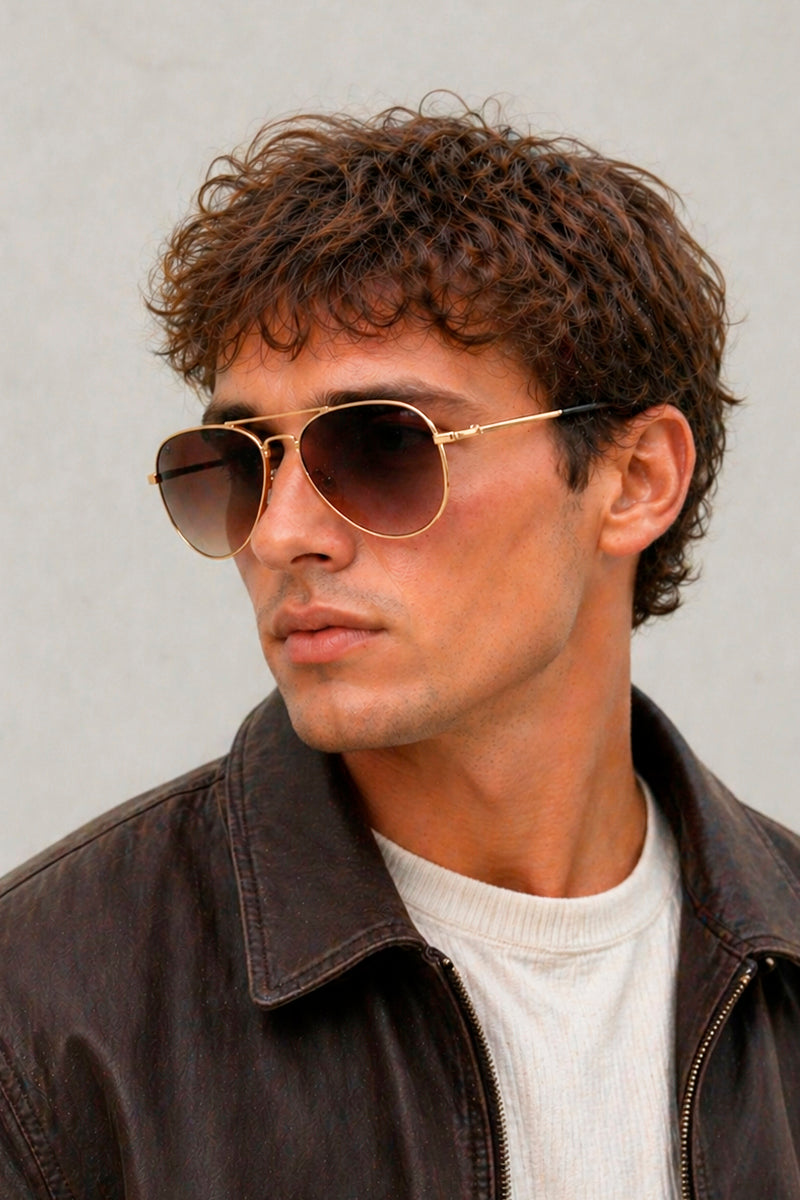 CBA Classic Pilot Sunglasses 1460 Metal Gold