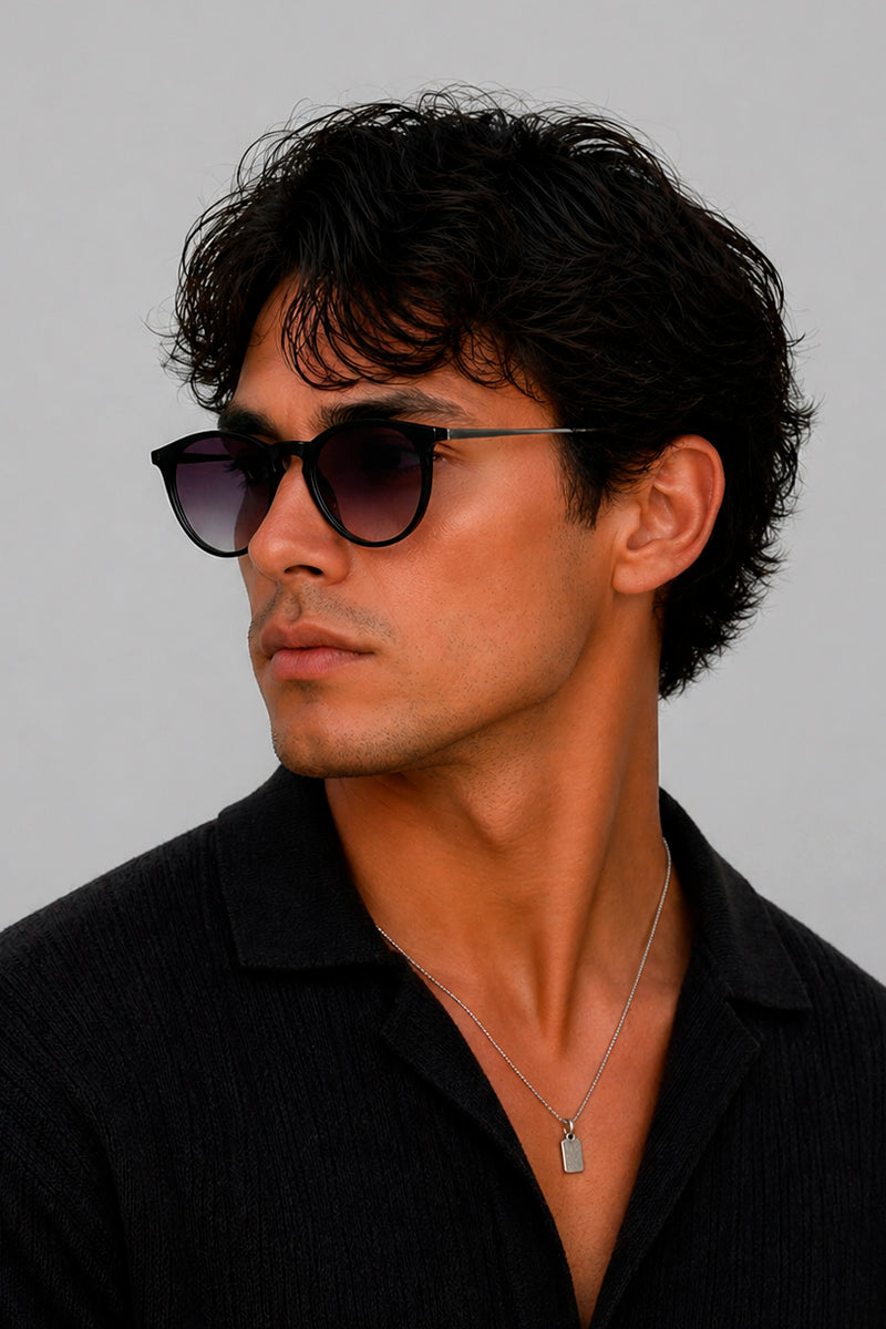 CBA Classic Round Edge Sunglasses 8295 Matt Black