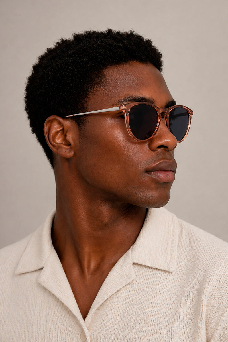 CBA Classic Transparent Blue Lens Sunglasses 8293 Champagne