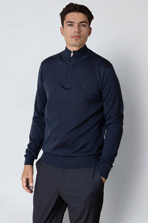 Clean Cut Copenhagen Merino Half Zip Navy