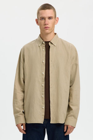 Selected Regclay Linenblend Long Shirt Pure Cashmere