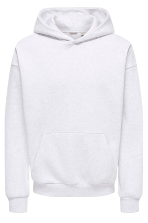 Only & Sons Ceres L/S Hoodie Super Light Grey Melange
