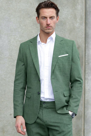 Selected Slim Oasis Linen Blazer Olive Green