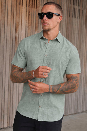 Jack & Jones Summer Linen Blend Shirt SS New Sage