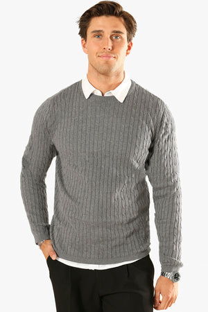 Kronstadt Cable Cotton Knit Lt Grey Mix
