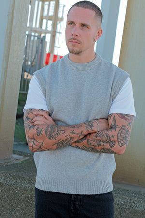 Jack & Jones Soho Ollie Knit Vest Light Grey Melange