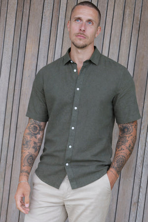 Only & Sons Caiden Life SS Solid Linen Blend Shirt Kambaba