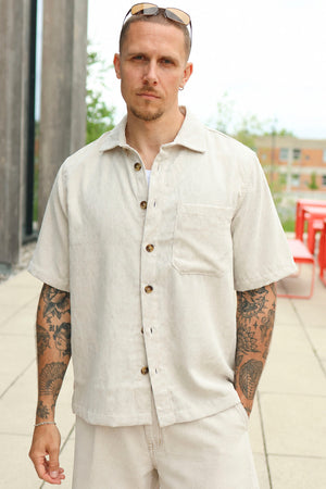 Only & Sons Tile Corduroy 0111 SS Shirt Pumice Stone