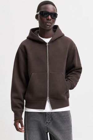Jack & Jones Legacy Sweat Scuba Zip Hoodie Chocolate Torte