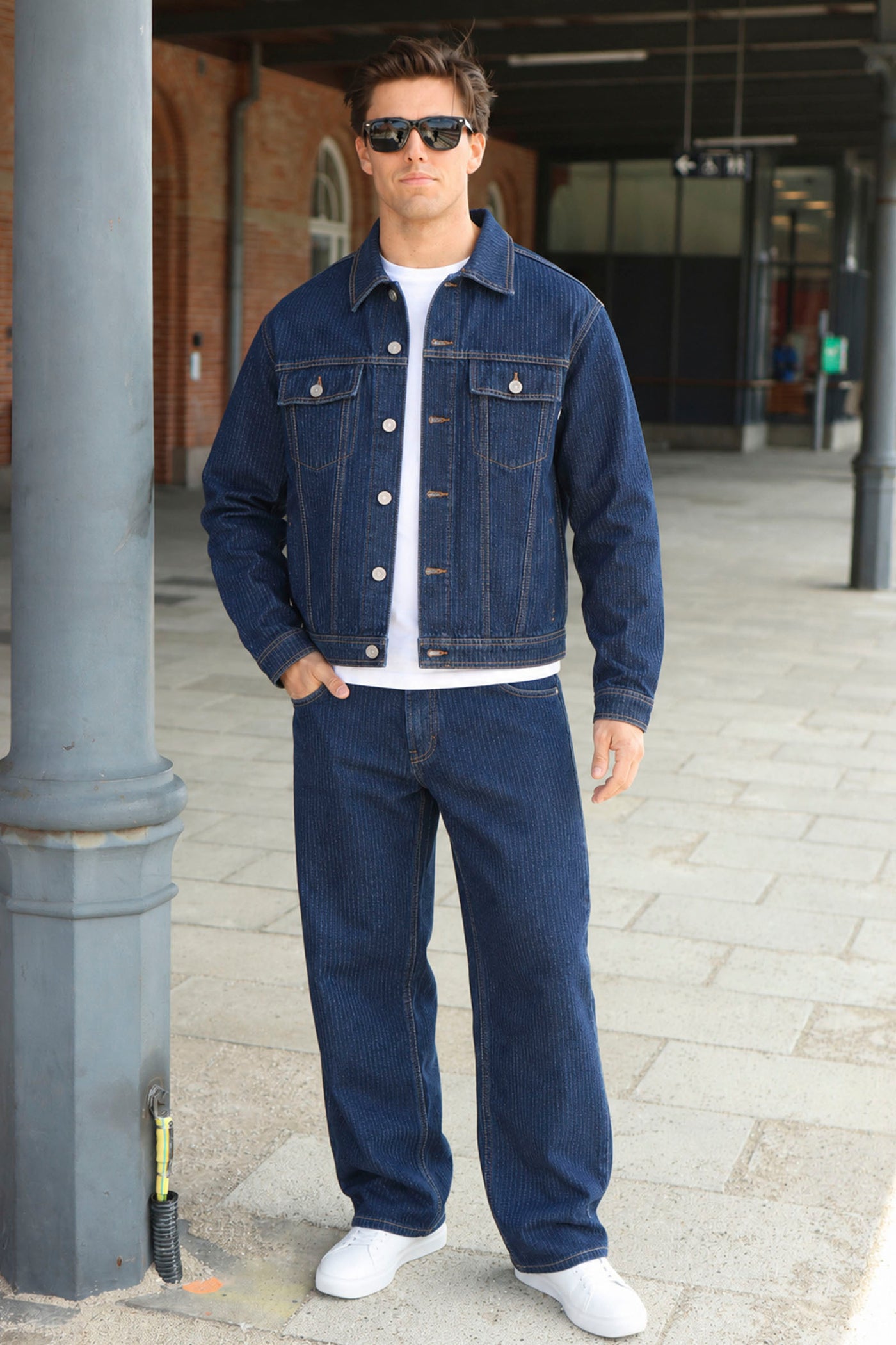Jack & Jones Cam Jacket Blue Denim Jakke