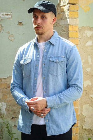 Jack & Jones Sheridan Shirt LS Light Blue Denim