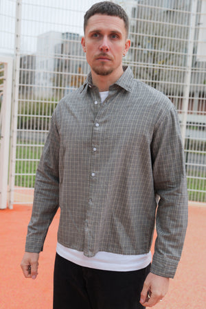 Jack & Jones Fade Overdyed Loose Fit LS Shirt Asphalt