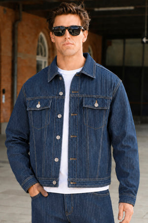 Jack & Jones Cam Jacket Blue Denim Jakke
