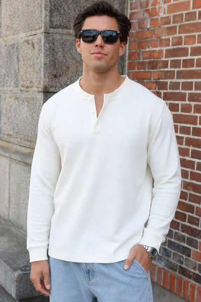 Jack & Jones Norrebro Henley Ls Tee Antique White