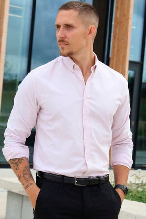 Clean Cut Copenhagen Oxford Stretch Plain L/S Violet Ice