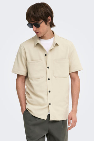Only & Sons New Kodyl Life Reg SS Shirt Silver Lining