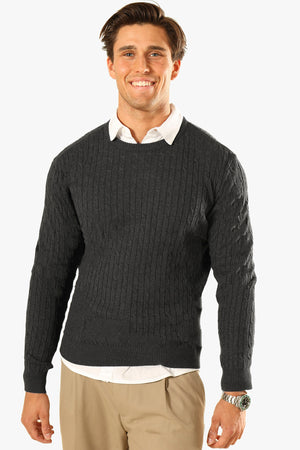 Kronstadt Cable Cotton Knit Charcoal Mix