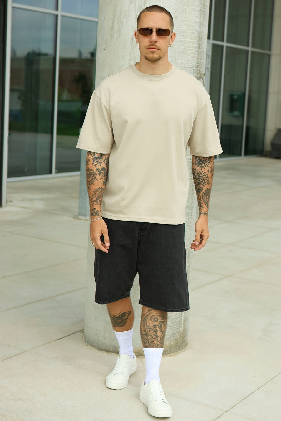 Only & Sons Caspian Airflex Boxy SS Tee Silver Lining