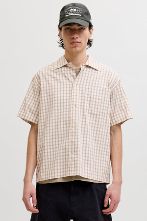 Jack & Jones Austin Clean Check Shirt SS Antique White