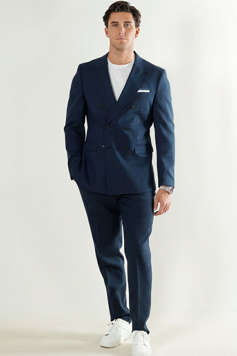 Selected Oasis Linen DB Blazer Dark Navy