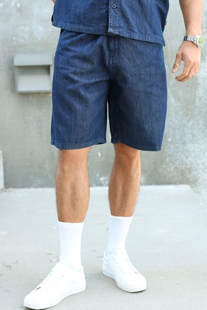 Solid Tommy Rogue Middle Blue Denim Shorts