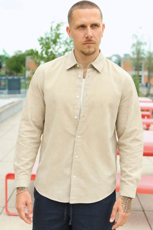 Selected Regclay Linenblend Long Shirt Pure Cashmere
