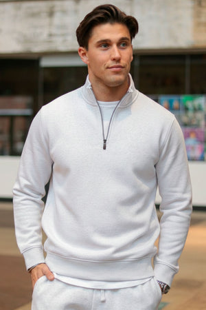 ONLY & SONS Ceres Half Zip Sweat Super Light Grey Melange