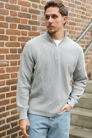 Solid Vian Half Zip Griffin Melange