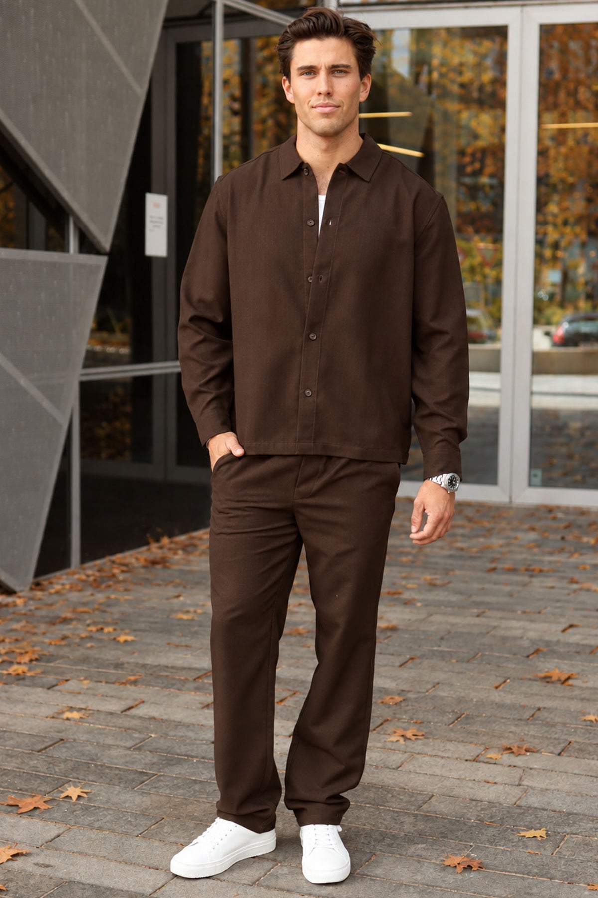 Only & Sons Hansi Relaxed Ario LS Shirt Coffee Bean