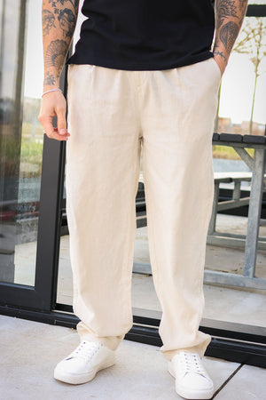 Solid Sdethan Tapered Pleat Pants Oatmeal