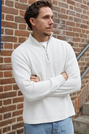 Solid Vian Half Zip Off White