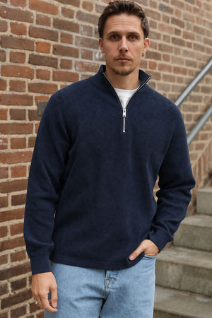 Solid Vian Half Zip Insignia Blue