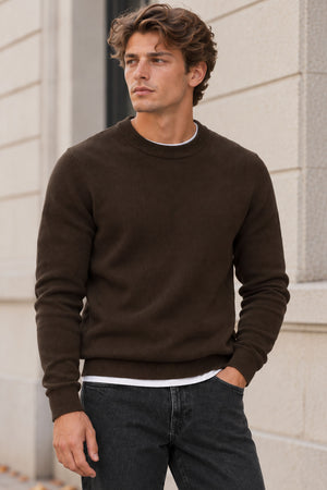 Selected Dane LS Structure Knit Crew Neck Demitasse
