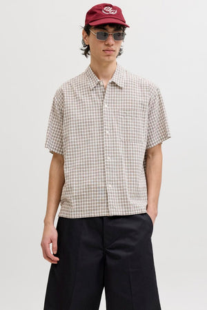 Jack & Jones Riviera Linen Blend Shirt SS LN Vintage Khaki