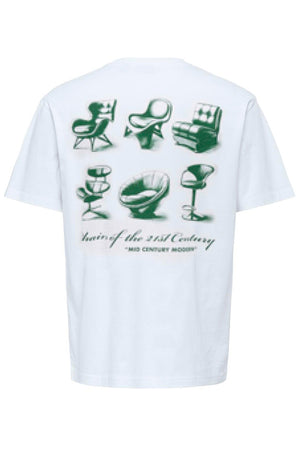 Only & Sons Fred Life Rlx Ss Print Tee Bright White