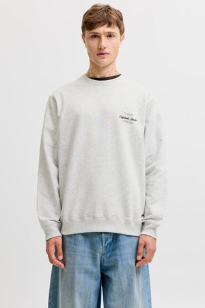 Jack & Jones Norrebro Typo Back Sweat Crew Neck White Melange