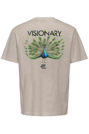 Only & Sons Fred Life Rlx Ss Print Tee Silver Lining