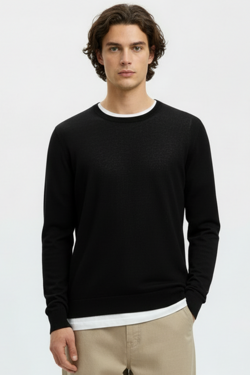 Selected Berg Crew Neck Black