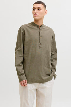 Jack & Jones Summer Shirt Linen Blend Tunic LS Dusty Olive