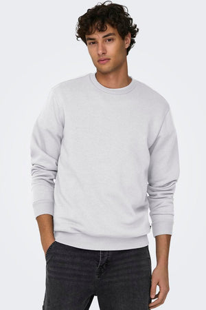 Only & Sons Ceres Crew Neck Super Light Grey Melange