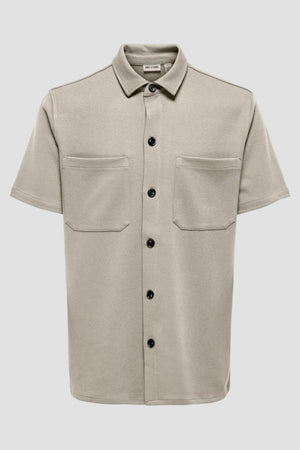 Only & Sons New Kodyl Life Reg SS Shirt Silver Lining