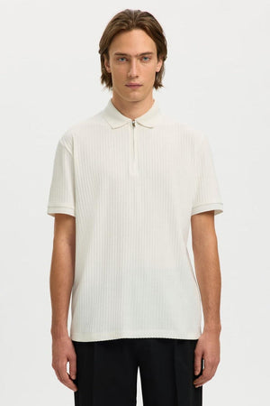 Selected Fave Polo Kortærmet Cloud Dancer